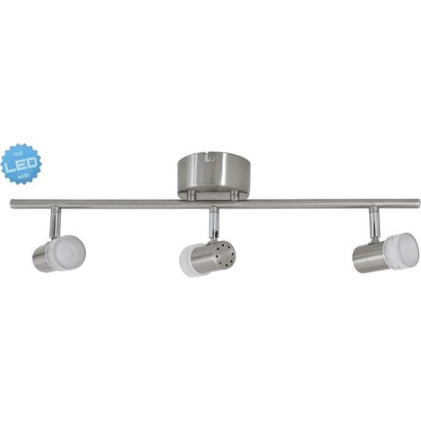 Plafonnier LED et Applique Murale à 3 Spots Orientables en Métal Acier Brillant 16,5W 61cm - PANGIVO (1/3)