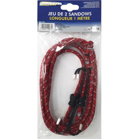 Lot de 2 tendeurs élastiques 1 mètre avec crochets (1/3)