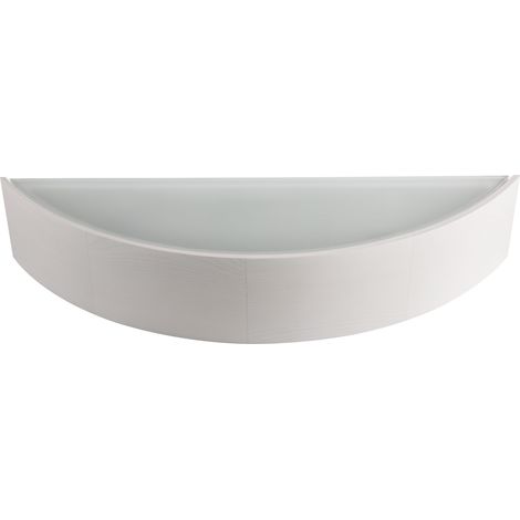 plafoniera lampada parete legno applique E27 rovere bianco mezza luna (1/3)