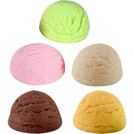 Lot de 5 boules de glace factices réalistes, accessoires de décoration pour vitrines (1/5)