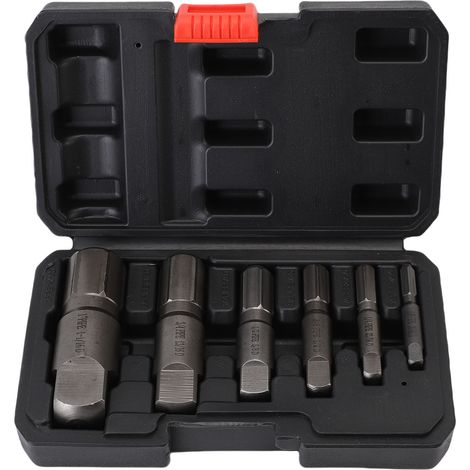 Satz mit 6 abgebrochenen Schraubenausdrehern aus Chrom-Molybdän-Stahl für Gewinderohre mit 1/8" bis 1" Durchmesser (1/5)