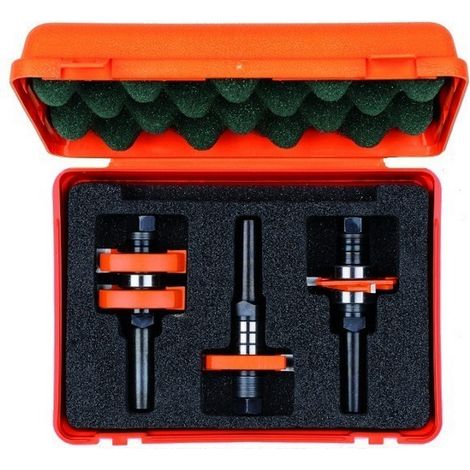 CMT – Coffret de fraises pour défonceuse et affleureuse – Fraises réglables pour tenons et joints – Diamètre de la queue 12mm – Pour bois dur