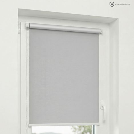 Estika - Store enrouleur occultant sans perçage - 85 x 150 cm - Gris - Isolation thermique et protection solaire pour fentres intérieures - Fixation Klemmfix (1/5)