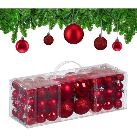 Christmas Tree Baubles Set, 76 Pieces, Plastic (1/5)