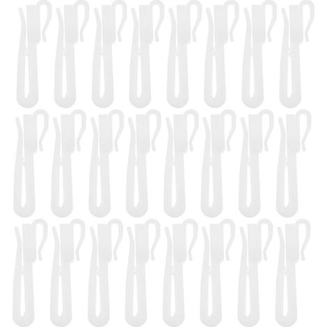 80 crochets de rideaux réglables pour voilages en plastique, accessoires pour rideaux de fenêtre, longueur 7 cm, fixations pour rideaux plissés (1/5)