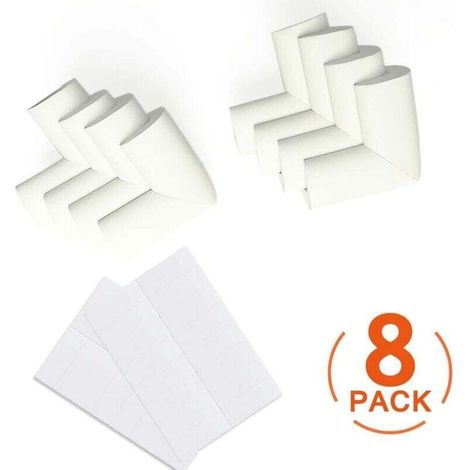Ulisem [Lot de 8] Protections d'angle de table en mousse souple, protections d'angle pour enfants, protections d'angle à angle droit avec adhésif puissant pour tables et meubles pointus (sans odeur)