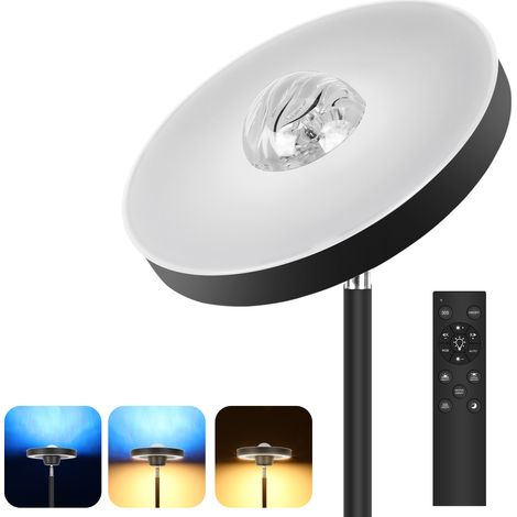 Oraymin – LED RGB+CCT Stehlampe Wohnzimmer - Stehleuchte im modernen Design mit 360° verstellbarer Leseleuchte - 1600LM - Fernbedienung, Timer & DIY-Modus - Industrieller Stil 175cm