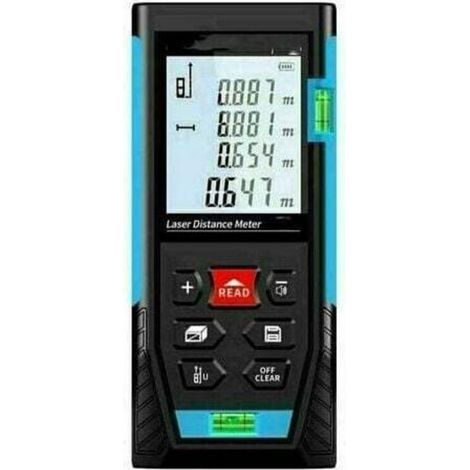 50-m-Laser-Entfernungsmesser, Lasermessung, berechnet Distanz, Fläche und Volumen, Pythagoras-Funktion, speichert 99 Datenpunkte, Stummschaltfunktion, IP54