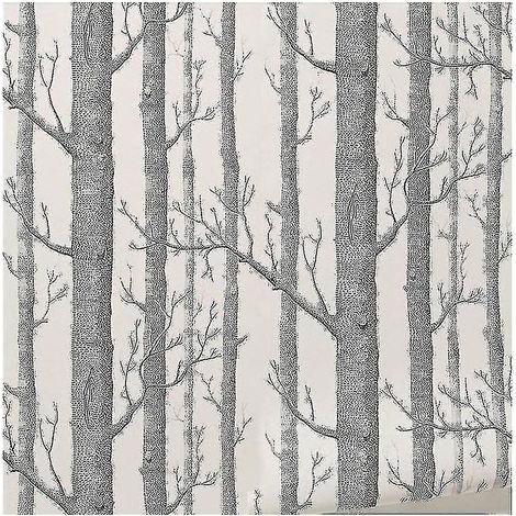 Papier peint motif bouleau, décoration moderne, rouleau de papier peint bois de forêt pour chambre à coucher, cadeau idéal (1/4)