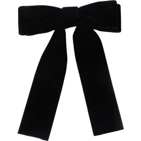 Pince à cheveux décorative avec nœud papillon en ruban, barrette antidérapante, bandeau, chouchou, élastique pour queue de cheval, femme, fille-Black (1/5)