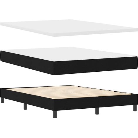 Box Spring Bed with Headboard Black 160 x 200 cm Fabric vidaXL
