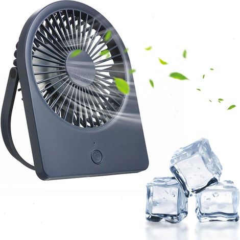 Small office fan, mini personal fan for wall mounting, rechargeable battery, 180° inclinable, portable fan, USB-powered fans for office (1/5)