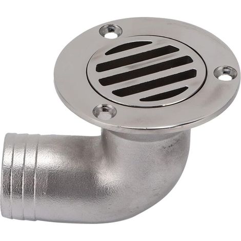 Drain de plancher de pont de bateau, dalots de drainage de pont en acier inoxydable marin 316 à 90 degrés de 1-1/2 pouce (38 mm), dalots de drainage de pont à travers la coque du bateau (1/5)
