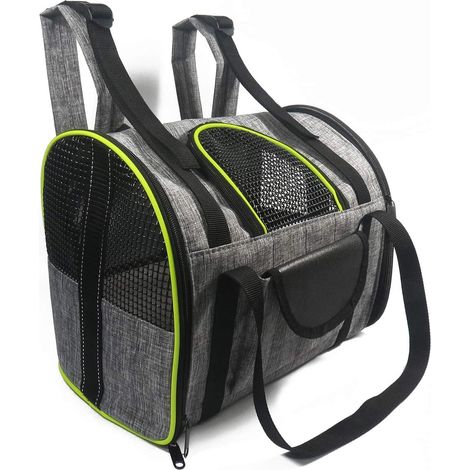 Sac de Transport pour Chat Chien Sac à Dos Transport pour Chien Transporteurs Pliable pour Chat Porteur de siège de Voiture Vert (1/5)