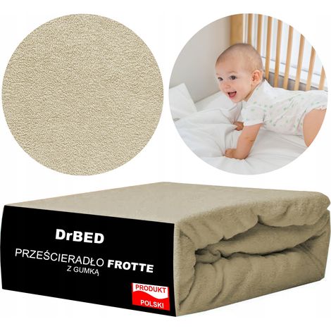 Spannbettlaken für Kinderbett 120x60 mit Gummizug, Frottee, FUSHY, Soft, Polish (1/2)