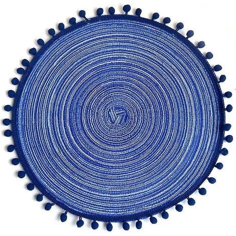 sous-verres En Fil De Coton - Bleu, Style Ins, Napperons Tisss Semi-artisanaux, Style Bohme, Pour Dcorer Les Tables De Bar-restaurant (1/3)