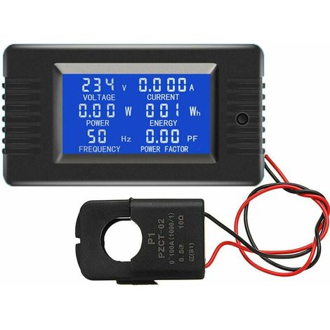 PZEM-022 Ouverture et fermeture CT 100A AC compteur de controle de puissance Affichage numerique Voltmetre Amperemetre Frequence actuelle compteur Facteur de tension avec de Split CT (1/5)