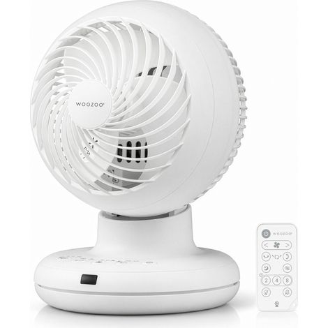 Iris Ohyama, Ventilatore da tavolo Woozoo, 30, Bianco, 3 velocità, Telecomando, Silenzioso, Oscillazione Multidirezionale, Potente, PCF-BC15TEC