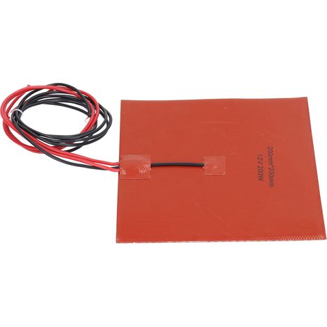 180 °C 200 x 200 mm 200 W Silikon-Heizplatte für 3D-Druckerbett, DC12V Wärmeleitmatte (1/5)