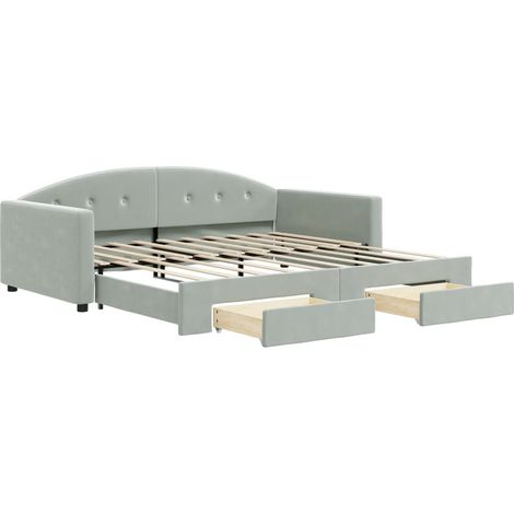 Maison Exclusive - Divano Letto Estraibile Cassetti Grigio Chiaro 90x190cm Velluto
