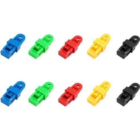 Set mit 10 Planenclips, elastischen Planenclips/Bändern/Spannern, robustem und verstellbarem Verriegelungsgriff für Planen und Sonnensegel (10 Stück) (1/5)