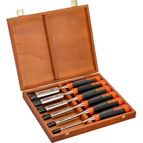 Bahco Set de cinceles acero inoxidable caja de madera