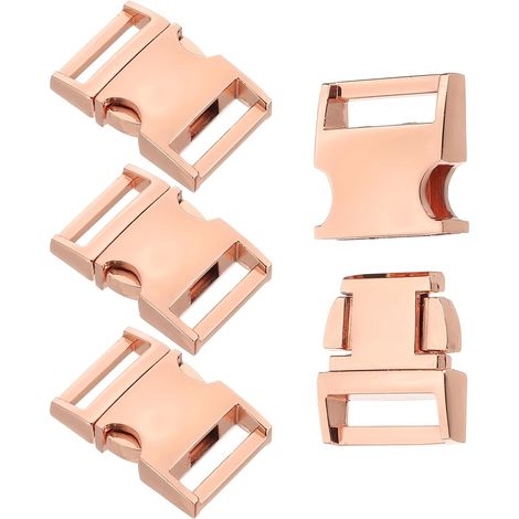 Boucle À Libération Latérale Rapide 20mm, 4Pcs Boucles Métalliques De Remplacement Sans Couture Attaches Fermoirs Sangle Collier De Chien, Rose Gold (1/5)