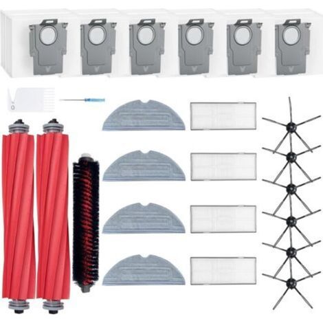 Spare Parts compatible with Roborock S7 MaxV Ultra, S7 Pro Ultra, 2 Main Brushes, 4 Filters, 6 Side Brushes, 4 Mop Heads, 6 Dust Bags, 1 Cleaning Tool (1/5)