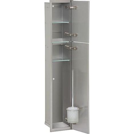 WC container mural,2 portes pour carrelage, 1 derouleur, 2 casiers butee droite, 185x975mm (1/3)