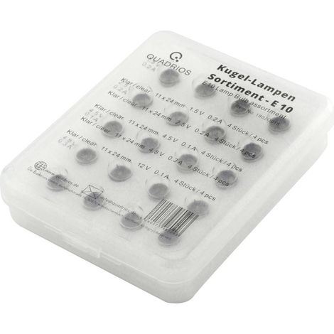 Quadrios 1802O018 Microlampadina 1.5 V, 2.5 V, 4.5 V, 4.8 V, 12 V Attacco E10 20 Parti (1/2)