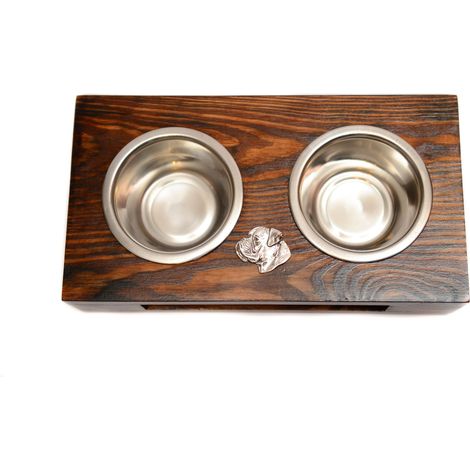 Boxer, Boxer III - supporto in legno con ciotole per cani, ciotole in acciaio per cani, regalo per l'adozione di un cane di Art-Dog (1/5)