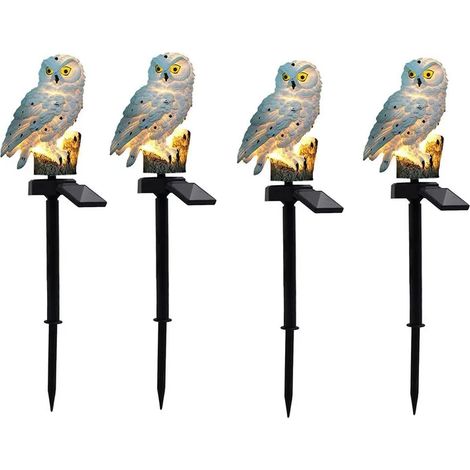 4 pièces lumière LED étanche Animal pelouse chemin jardin hibou solaire décoration jardin lampe (1/5)