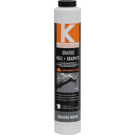 Graisse noire mos2 + graphite - cartouche à visser de 400g KARZHAN - 61930 (1/2)