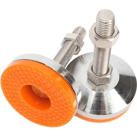2pcs Fileté M10 Meubles Heavy Duty Pieds Nivellement Réglables en Acier Niveleurs de Jambes pour Armoires et Tables Support de Pied de Vis Machine Base Dia.60mm (1/4)