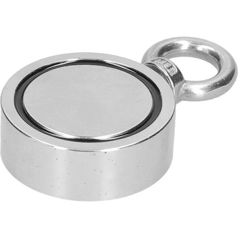 Doppelseitiger runder Angelmagnet, stark magnetisch, Unterwasser-Schatzsuchwerkzeug, 60 mm, RS60‑1