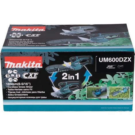 Makita – Cisaille à gazon sans fil 12V – Lame inox 16 cm – Autonomie 90 min – Poignée ergonomique pour finitions précises – Cadence de coupe 2500 min-1 (1/10)