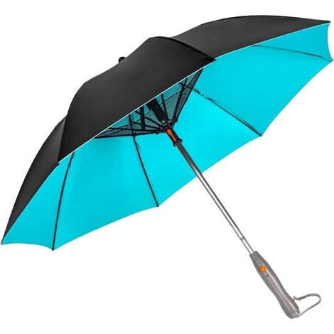 Kühlschirm mit Ventilator,Sonnenschirm mit eingebautem Ventilator Kühlender Sonnenschutzschirm UV-Schutz-Sonnen- und Regenschirm mit und Mister für Sport, Golf, Wandern (1/5)