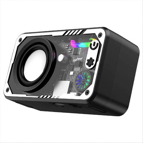 Mini enceinte portable intelligente Bluetooth 5.3 avec lumière LED multicolore, charge rapide USB-C. (1/5)
