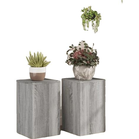 Soportes para plantas, madera de ingeniería, decoración de interiores elegante, verde militar (1/2)