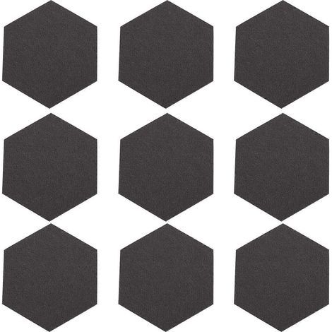 Lot de 12 tableaux d'affichage hexagonaux en feutre pour punaises, idéaux pour la maison et le bureau.-14.00X12.00X0.50CM-Black (1/3)