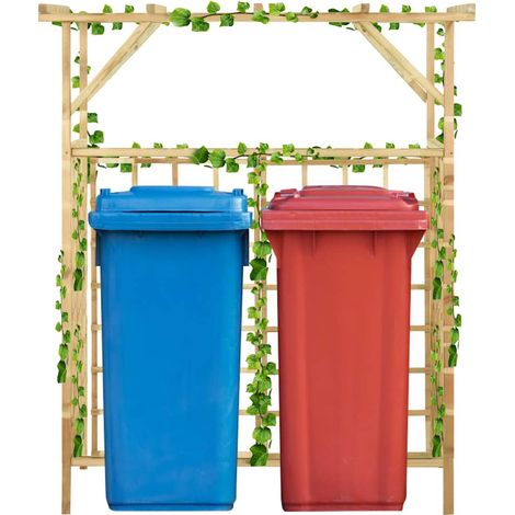 Tonnelle de Jardin Tente de réception - Rapide à Installer de jardin pour poubelles doubles Bois de pin imprégné BV579053 - BonneVie (1/5)