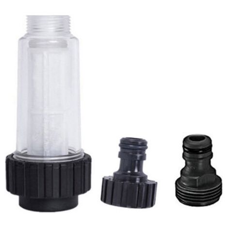 Filtre à eau pour nettoyeurs haute pression Raccord 3/4" avec 2 raccords enfichables Filtre anti-sable pour pompes à eau Compatible avec Kärcher K2-K7 pour pompes de jardin.