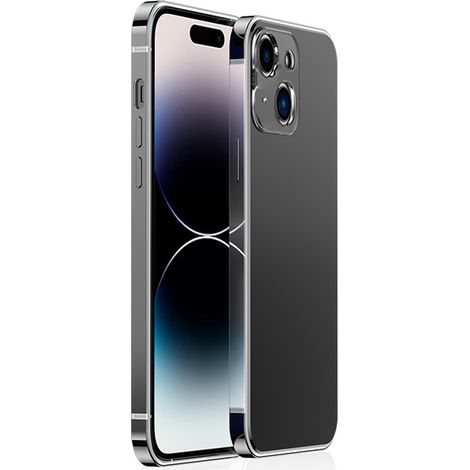 Coque iPhone 14 - Cadre En Acier Inoxydable - Compatible Avec Modèle 6 1 Pouces À Double Objectif - 1 Pièce (1/5)