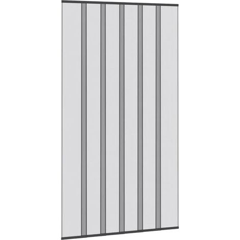 Porte moustiquaire en polyester noir avec rideau en maille.
