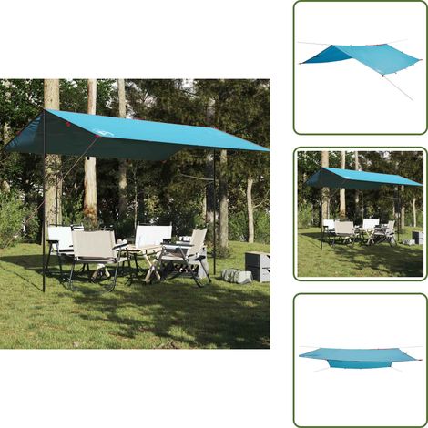 The Living Store Tarp Blau 400x294 cm Wasserdicht - Zelte - Campingzelt - Regenschutz - Wasserdichte Plane - Polyesterzelt (1/5)