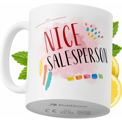 Lustige Kaffeetasse mit witzigem Textdesign für Verkäufer – ideal für Geburtstage, Namenstage, Feiertage und besondere Anlässe. Hochwertige Tasse für Zuhause, Büro und Arbeit. Farbe: Weiß, 330 ml.
