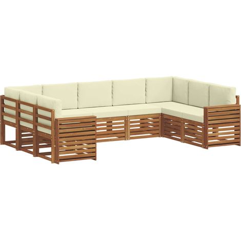 Outdoor Sofa Set 9 pcs Natural and Cream vidaXL (1/5)