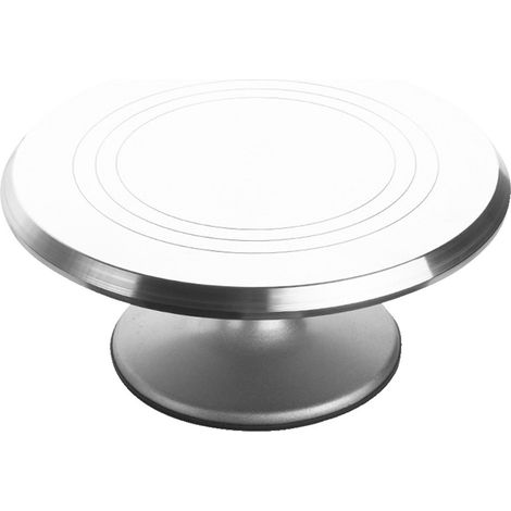 Plateau tournant pour gâteau en alliage d'aluminium, support rotatif blanc pour décoration et présentation (1/5)