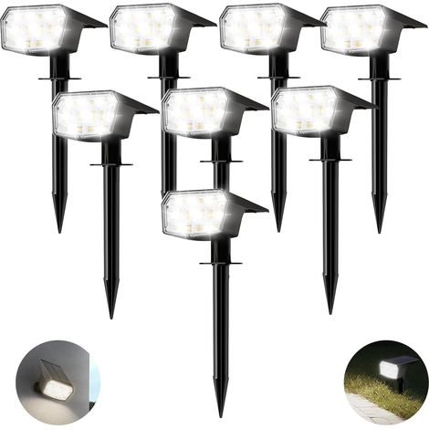 59 LED Solar Outdoor Lights, Set of 8 Solar Garden Lights, IP65 Powerful Solar Outdoor Lighting, 3 Brightness Levels, 3000K White Light for Garden, Yard, Driveway (1/5)