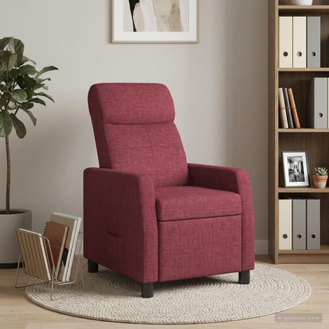 vidaXL Fauteuil inclinable Bordeaux Tissu (1/5)